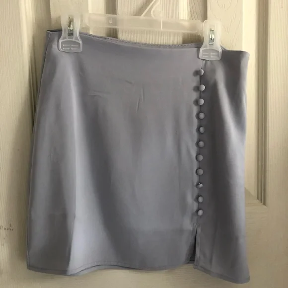 Forever 21 Baby Blue Satin Miniskirt - Picture 3 of 8